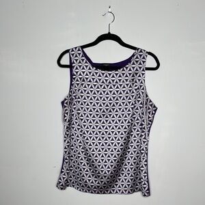 Ann Taylor Purple Geometric Tank Top